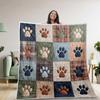 Hunde Pfotenabdruck Quilt Decke Kuscheliges Haustier Überwurf für Hundeliebhaber Haustier Gedenkgeschenk für Hundehalter Hunde Mama Geschenk Haustierliebhaber Geschenk