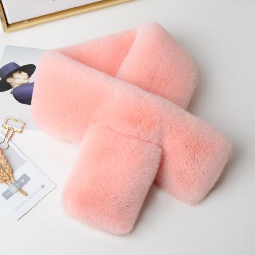 Winter Thick Furry Scarf Female Imitation Rex Rabbit Fur Joker Scarf Set Warm Plush Cross Fur Collar.