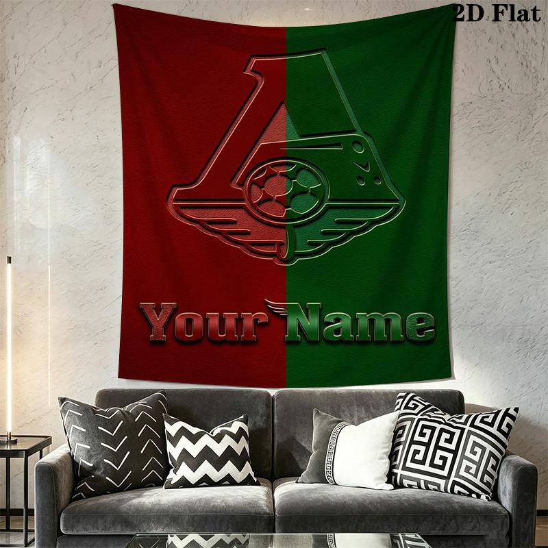 Name Custom FC Lokomotiv Moscow Wall Tapestry Aesthetic Wall Hanging Printed Fabric Blanket Decorative Tapestries for Bedroom Living Room Home Decor