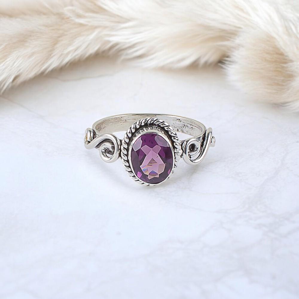African Amethyst Gemstone 925 Sterling Silver Jewelry Handmade Men's Ring Gift RR-14-6