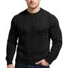 Men's  Texture  Twisted Flower  Process  Round Neck  Thickened  Pullover  Knitted Sweater  Sweater