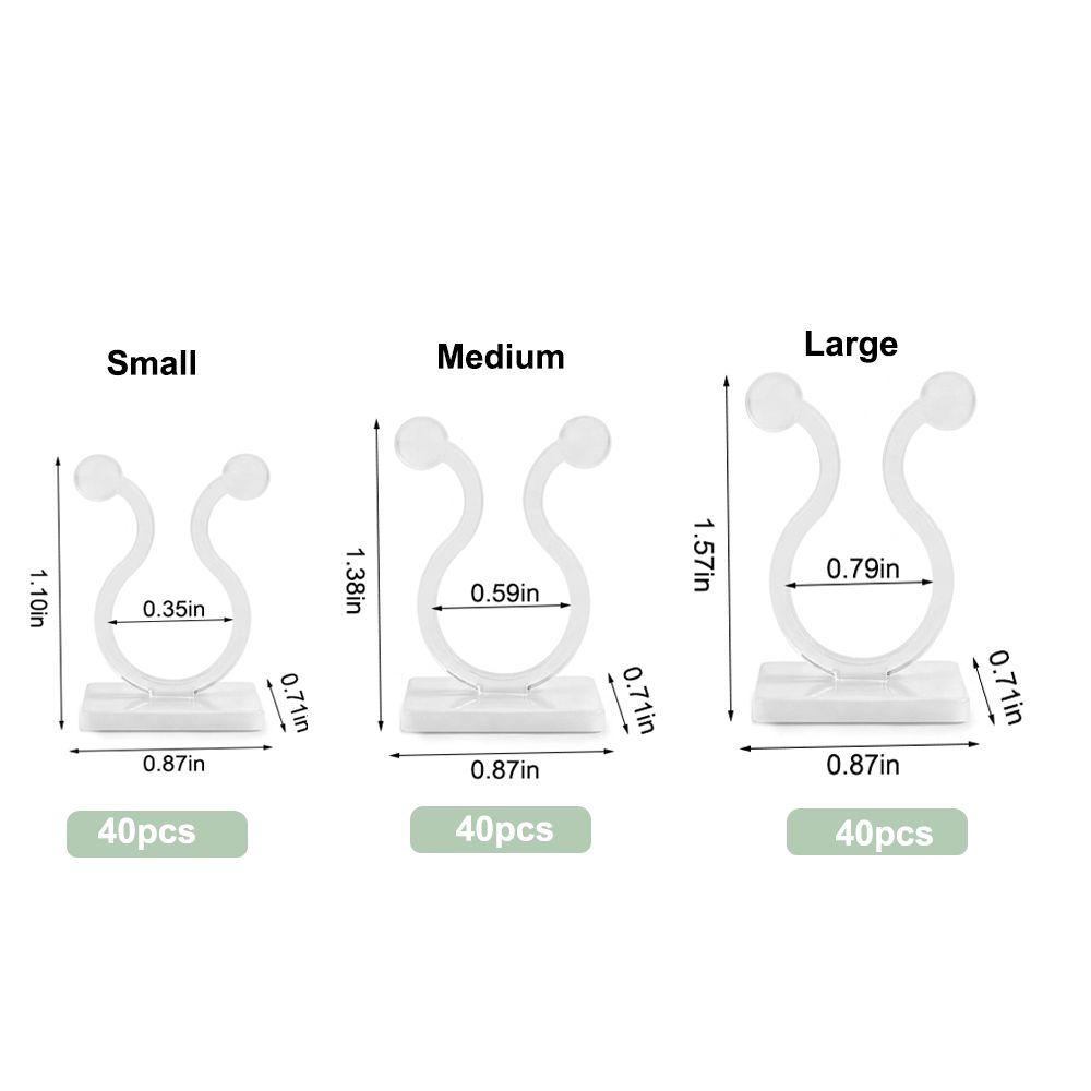 120PCS Self Adhesive Plant Climbing Wall Fixture Small Medium Large Mini Vine Support Clips Compact Reusable Wall Plant Support