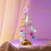 LED Crystal Christmas Tree: Electroplated Iron Art Tabletop Ornament & Night Light