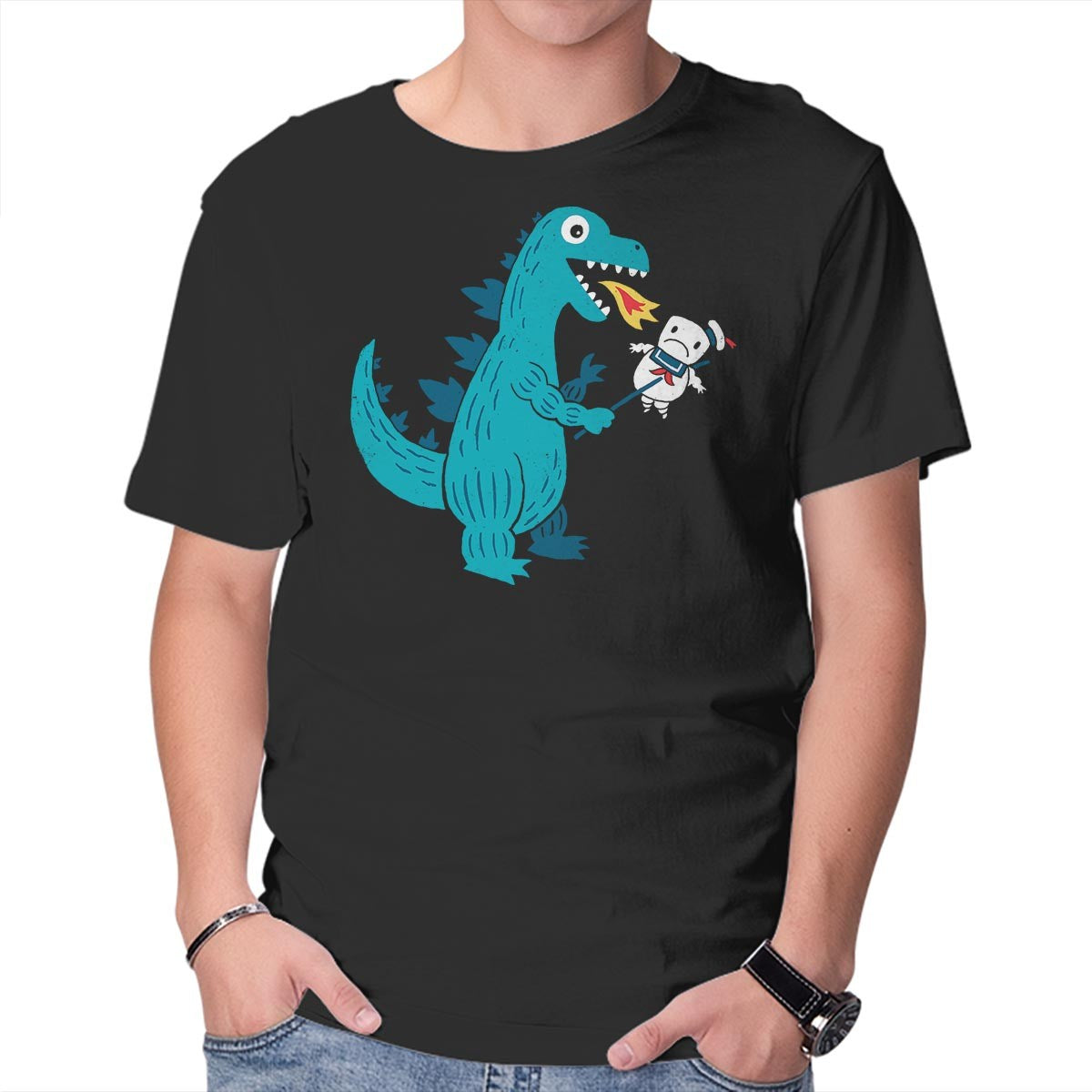 Unisex Crew Neck T-Shirt Everyone Loves Marshmallow Graphic Short Sleeve Casual Tee S