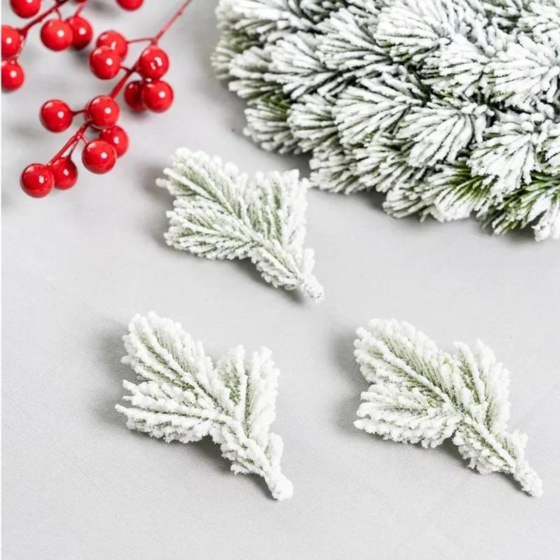 10/20 Pcs Artificial Plants Pine Branches Christmas Tree Accessories DIY New Year Party Decorations Xmas Ornaments Kids Gift