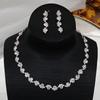 GemChic Women's New Exquisite Colorful Crystal Rhinestone Sparkling Collarbone Necklace Earrings Two Piece Set Birthday Christmas Jewelry Gift
