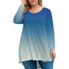 Damenmode Große Größe Rundhals Langarm Casual Print Lose Pullover Top
