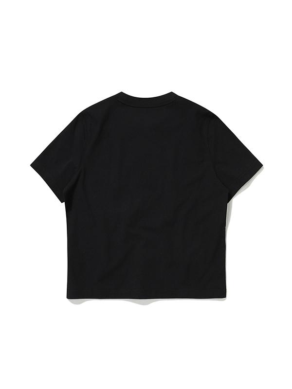 BBC EARTH Embroidery Point Short Sleeve T-Shirt_Black