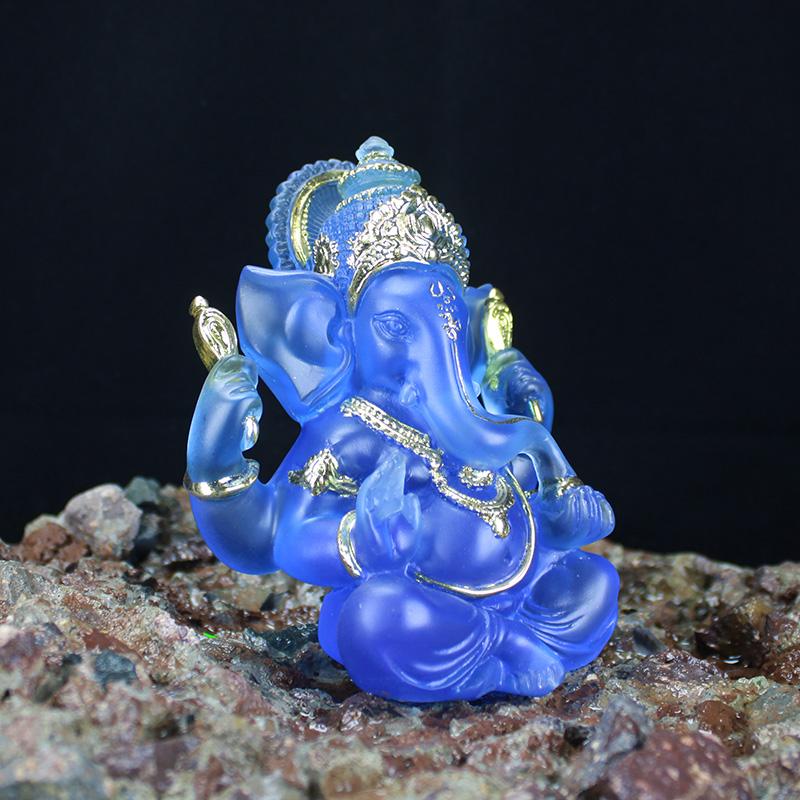 Statua Fatta a Mano in Resina del Signore Ganesha Statuetta Dio Elefante Ganpati per Altare di Casa Decorazione Indù Regalo di Prosperità