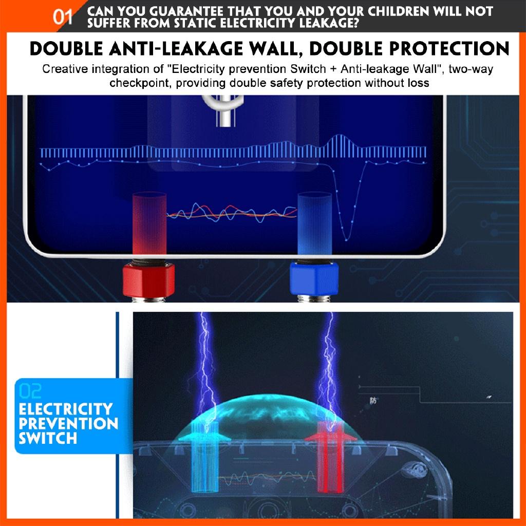 6000W Instant Electric Tankless Hot Water Heater Shower Faucet Instantaneous Water Heater Shower New