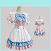 Elegante e Lusinghiero Abito Lolita Uniforme da Cameriera con Choker e Calze
