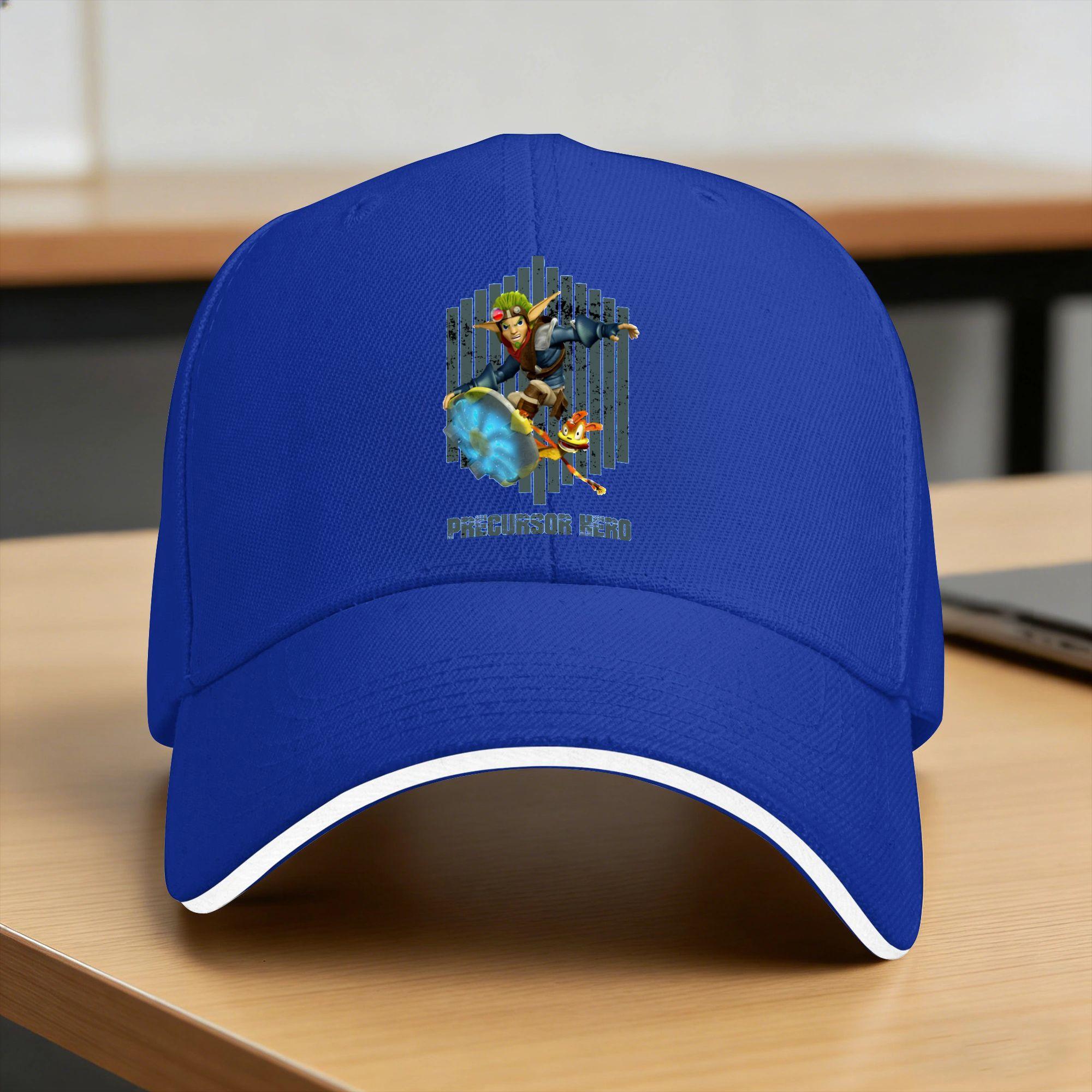 Precursor Held Jak And Daxter Baseballkappe Fitted Retro Trucker-Kappe Sommer Paar Damen Laufen Hippie Baseballkappen One Size blue
