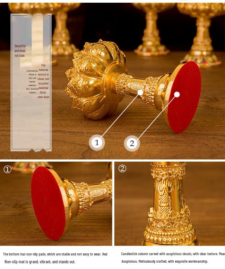 Tybetański Styl Długo Palący Nepalski Lotosowy Uchwyt na Lampę Ghee do Dekoracji Domu