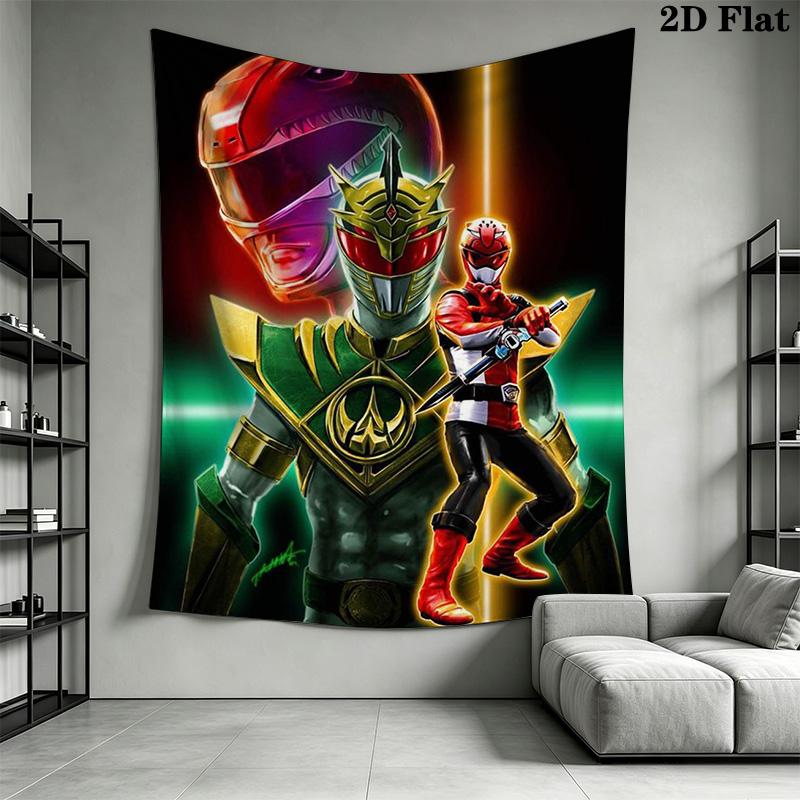 Power Rangers 2D Flat Adventure Tapestry Tapestry Background Cloth Wallmounted Atmospheric Background Cloth Work Of Art Wall Covering Decoration