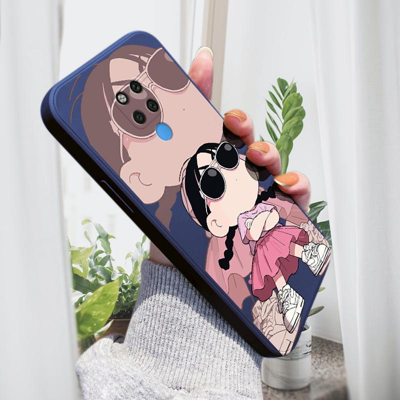 

Чехол для телефона с мультяшным красочным узором, квадратный, жидкий, силикон, TPU, полное покрытие, противоударный, защитный чехол для камеры Huawei Honor Vivo Vivo Y02 темно-синий