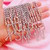 Letter Initial Pendant Necklace Silver Color Tennis Chain Choker Necklace Female Fashion Statement Jewelry