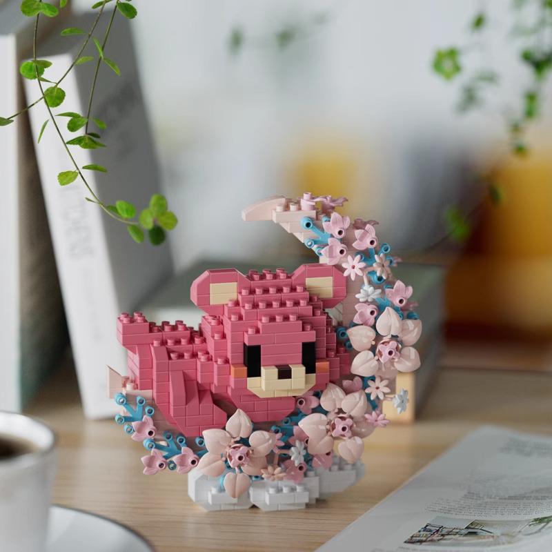 Compatible Music Flower Box: Secret Language Building Blocks, Preserved Flower Bouquet, Handmade Ornament, New Year Gift.