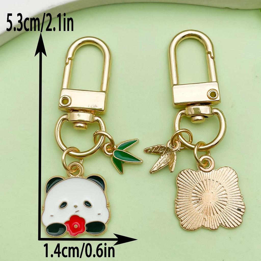 Adorable National Treasure Panda Metal Keychain – Cute & Quirky Cartoon Dāi Méng Panda Keyring Pendant for Men, Women, & Bag Charms.