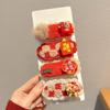 4Pcs  Year Plush Pony Hairpin Atmosphere Bb Clip Cute Cartoon Year Of The Horse Hair Clips Red Series Hair Accessories Gifts