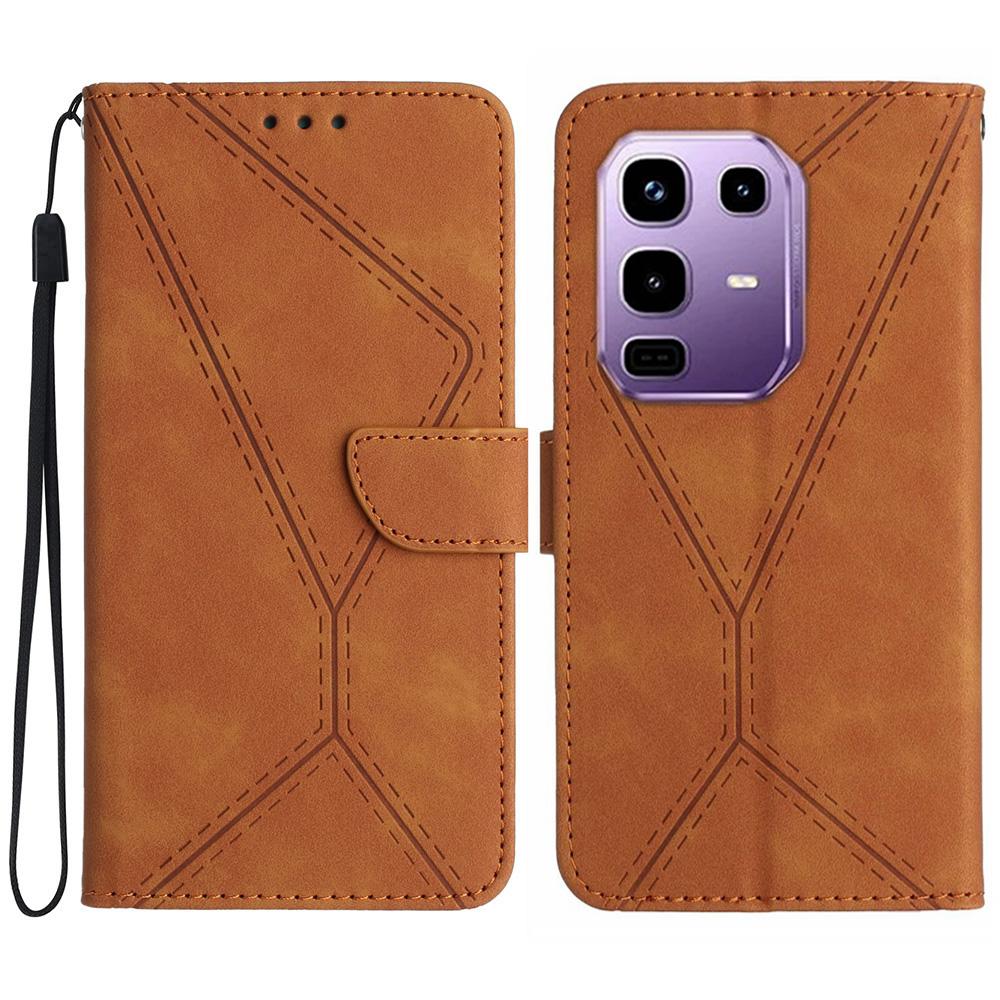 For Infinix Note 50 Pro 4G/50 4G Case Skin Touch Lines Imprinted PU Leather Flip Phone Cover