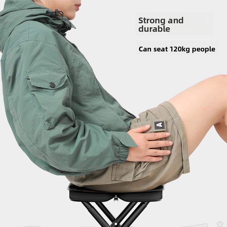 Custom Logo Portable Lightweight Outdoor Folding Stool Metal Picnic Chair for Hiking Parks Garden Durable Outdoor Furniture