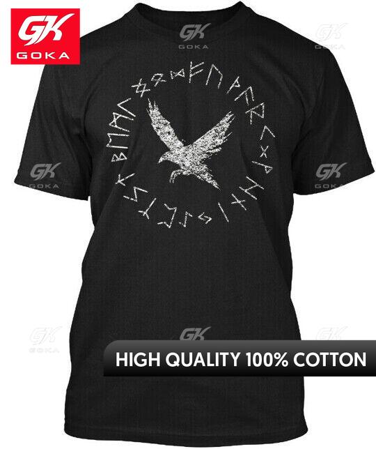 

Raven and Rune Distressed Vikings Norse Graphic T Shirts Unisexs Clothing New in Tops Tees Cotton Women Funny Summer Tshrits S