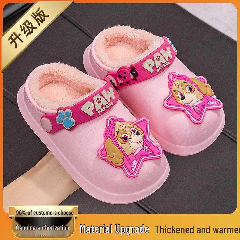 PAW Patrol Toddler Fleece-Lined Waterproof Cotton Slippers - Cute & Warm Winter Shoes