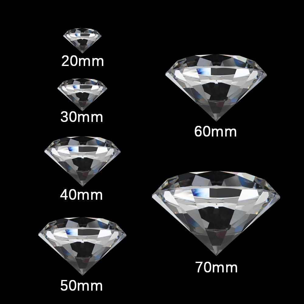 20-70mm Großer Klarer Kristall Diamant Großes Glas Haus Briefbeschwerer Ornamente Dekoration Weihnachten Hochzeit Party Romantisches Handwerk Geschenk