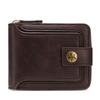 Vintage Men High Quality PU Leather Small Wallet Short Horizontal Zipper Coin Pocket Tri-fold Card Case Purse Billetera Hombre