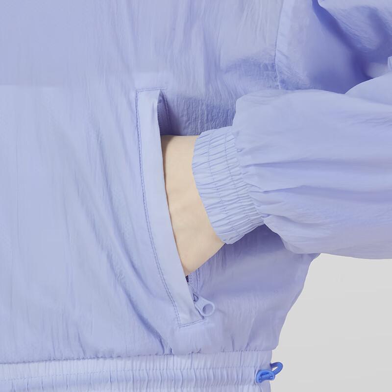 Adidas Logo Embroidered Single Row Zipper Stand Collar Windproof Breathable Jacket Women Jacket Lavender Light-Purple IC8672