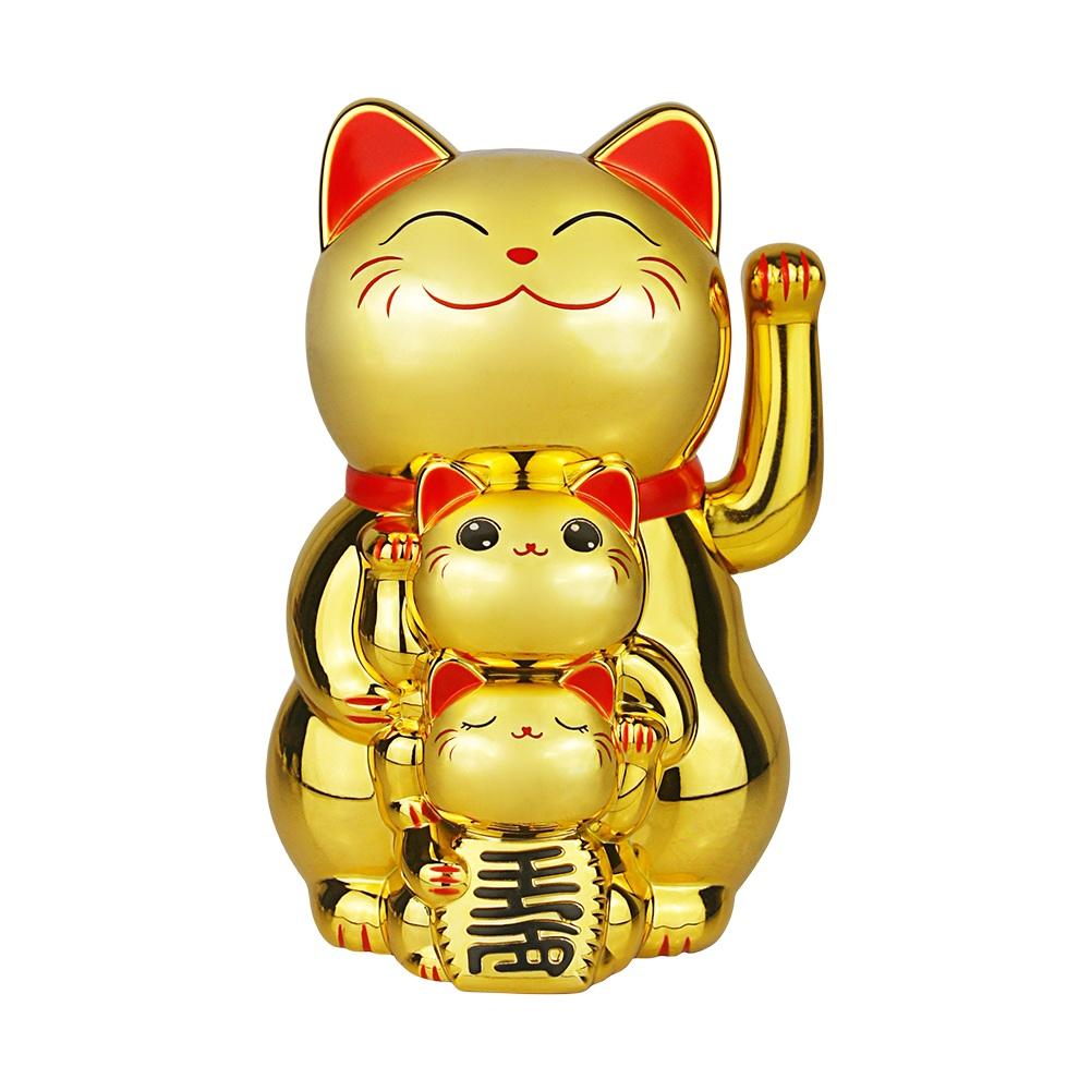 

Home 7.7*7.7*11.4CM Yellow White Black Gold Lucky Cat Lucky Cat Ornament Shop Decor Home Decor 4 Color Automatic золотий