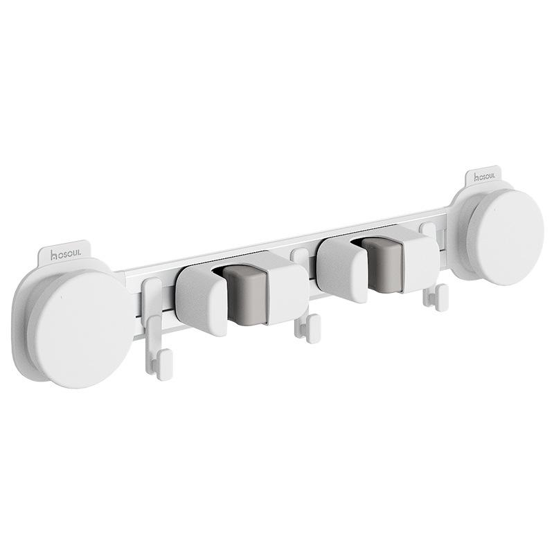 Bathroom Mop and Broom Suction Cup Wall Mount - Punch-Free, Space-Saving Holder and Organizer.