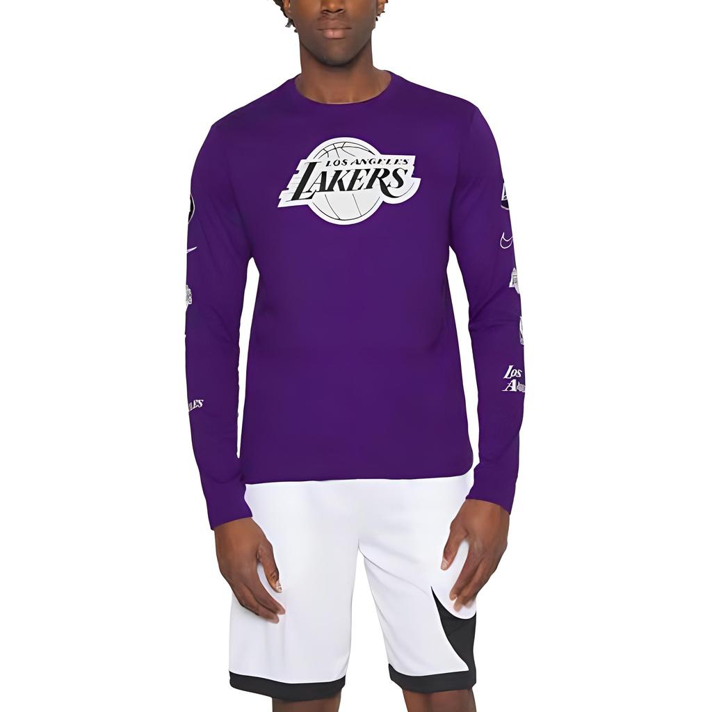New Nike Nba Los Angeles Lakers L/S T Shirt DV6040-504