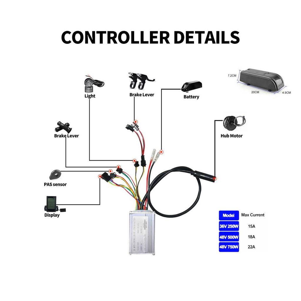 48V/250W-1000W Electric Bike Rear Hub Motor Kit