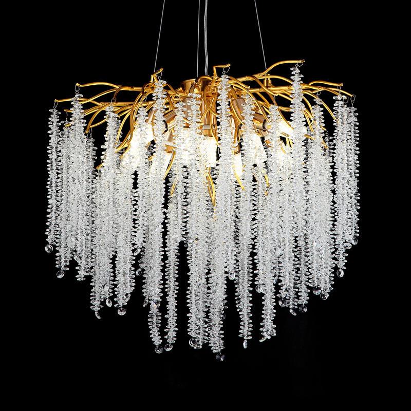 French Modern Crystal Branch Chandelier - Luxury Living Room Light