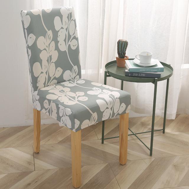 Leaves Series Chair Cover Removable Anti -Dirty Flower Branch Printed Dining Chair Cover Sets For Dining Space Home Wedding Stretch Seat Case