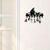 Metal Cat Dog Key Hooks 7 Hooks Decorative Wall Mounted Entryway Decor