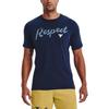 Under Armour T-shirt a maniche corte traspirante con stampa dell'alfabeto serie Project Rock Uomo Top Blu 1370482-408