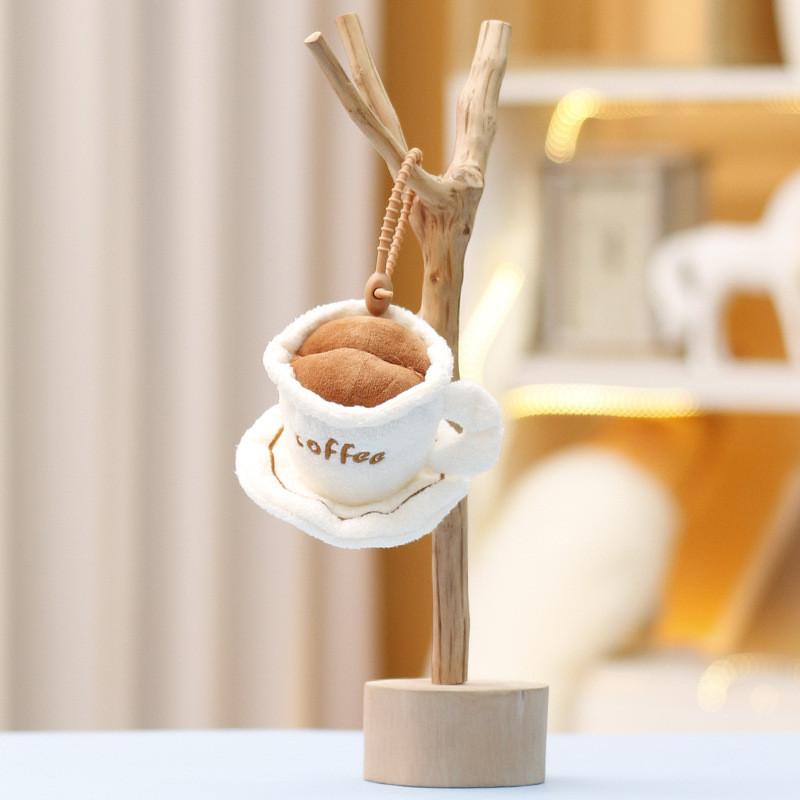 

Милий Плюшевий Брелок-Ключниця Тістечко на Полуденок З М яким Коротким Хутром для Декору Сумки Coffee