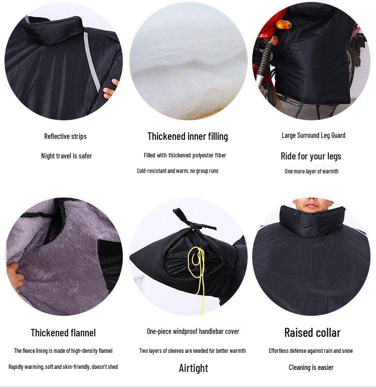 Motorcycle Windshield Plush Knee Pads & Windproof Quilt (Crotch Beam, Thickened, Waterproof, Warm)