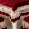 Velvet Lace Hem Table Cloth Dining Chair Cover Set Household Chair Pad Banquet Home Decor Dining Table Rectangular Tablecloth