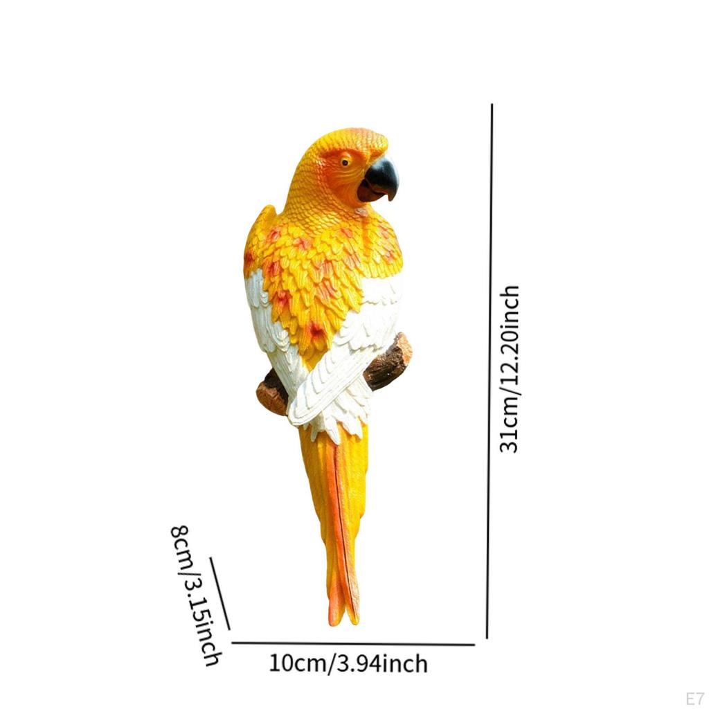 Resin Wall Bird Statue Birds Art Lawn Figurine Animal Ornament for Garden