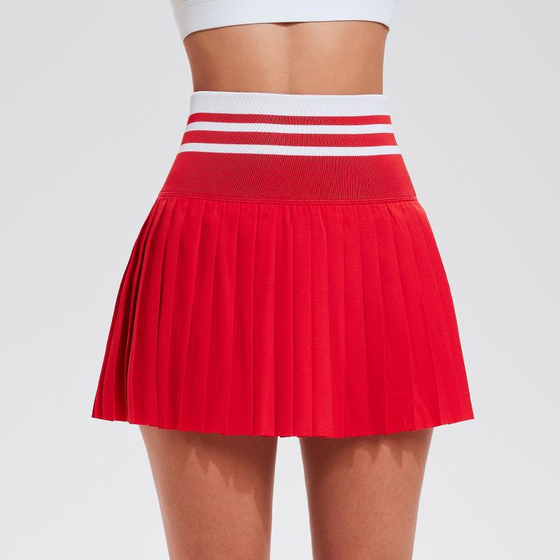 Cai Jue Women's Pleated Tennis & Badminton Skirt with Built-in Shorts & Pockets, Anti-exposure Design