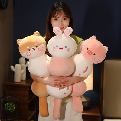 Cute Animal Rabbit Candied Gourd String Throw Pillow Plush Toy Girl Sleeping Leg Long Pillow Doll