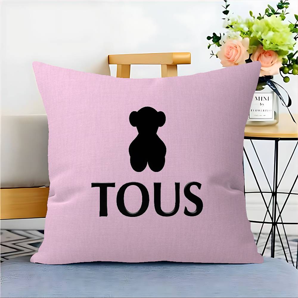 Cute T-TOUSes Bear Pillow Cushion Cover Pillowcase Living Room Sofa Home Decor Customized