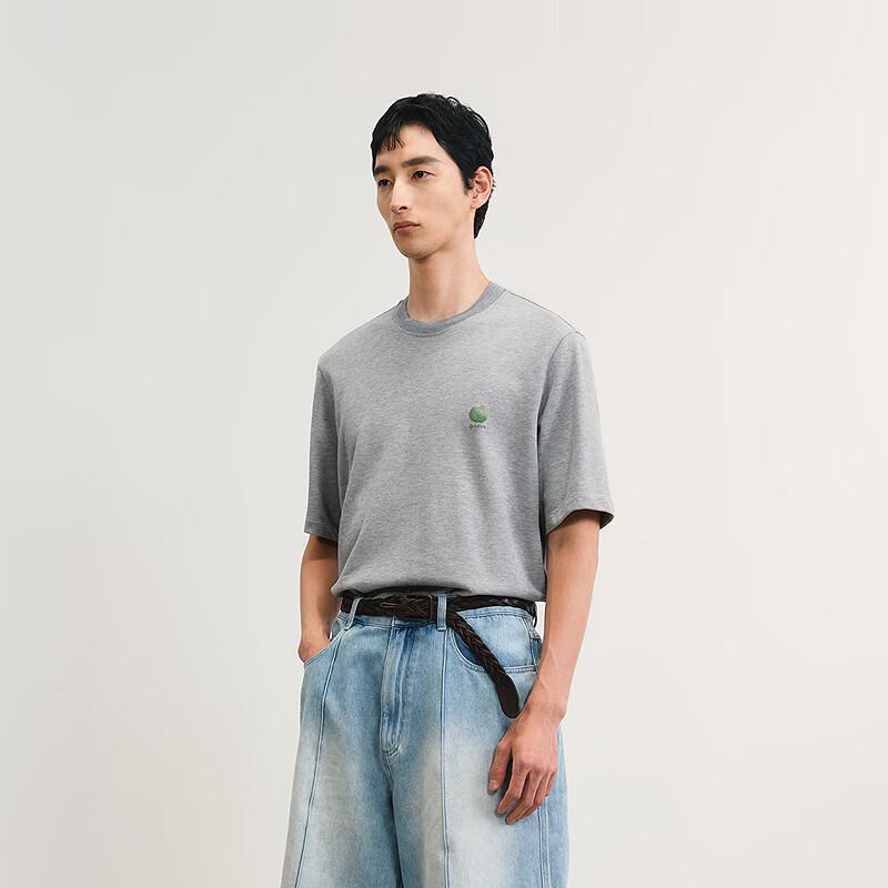 Suxie Men's H-Type Loose Fit Round Neck Short Sleeve T-Shirt