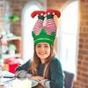 1PC Funny Hats Party Hats Christmas Hats Unisex Santa Pants Hat Vibrant Red Elf Santa Hat Costume Accessories Long Striped
