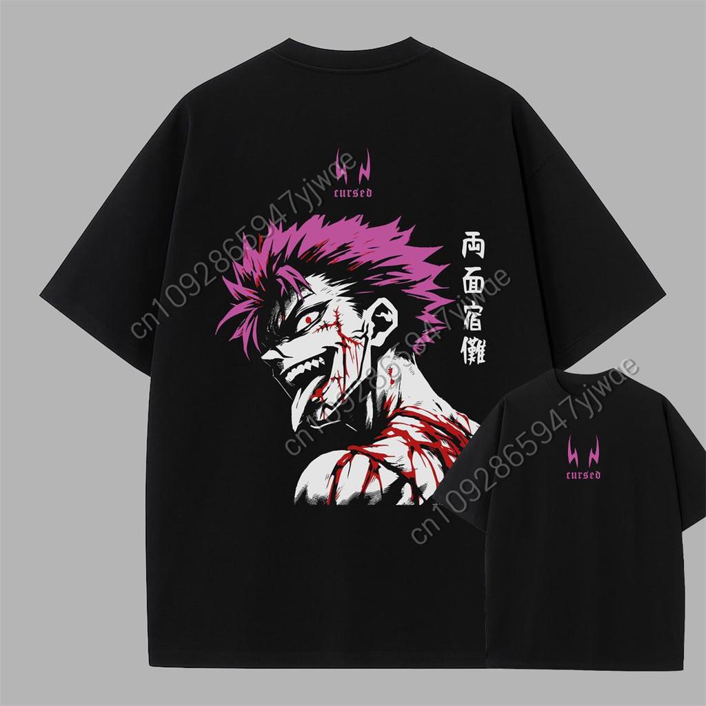 Japanese Anime Characters Gojo Satoru&Kaneki Ken&Ryomen Sukuna&Fushiguro Toji 3d Printed High-Quality Men'S Cotton T-Shirt