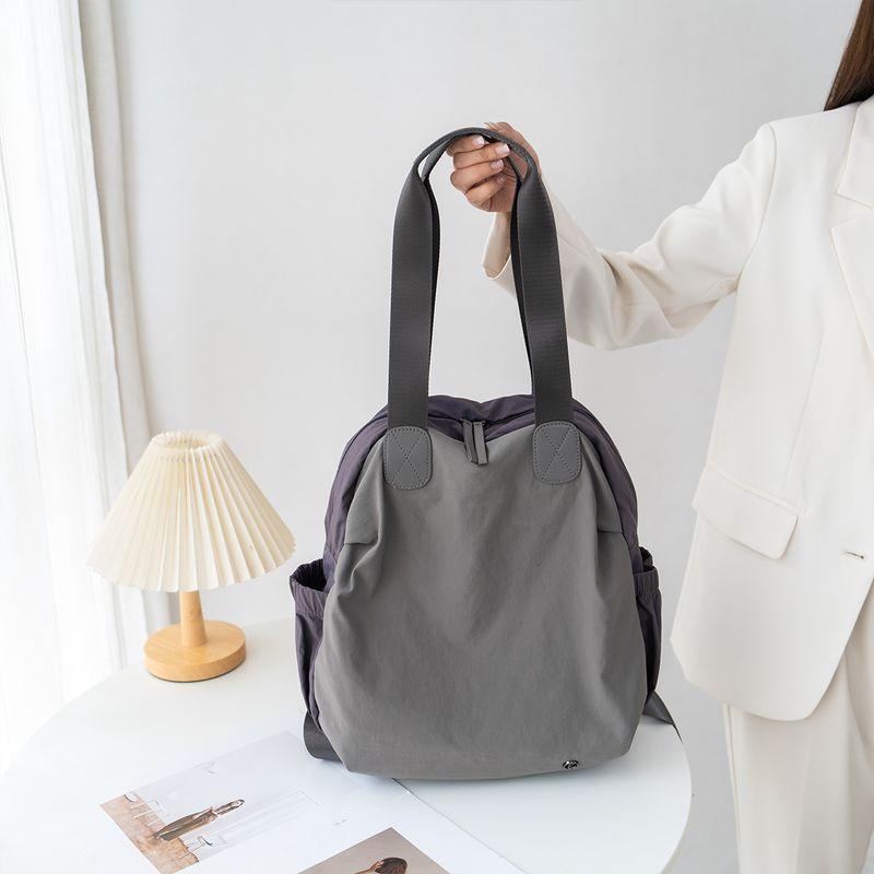 

High-End Niche Lightweight Waterproof Cloth Bag Casual Tote Shoulder Bag Versitile Fashion Commuter Backpack Back Backpack Gray purple