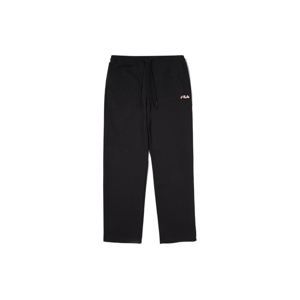 FILA Knitted Sweatpants Men's Black Moderate Straight Fit Pants FS2FPF1101X-BLK